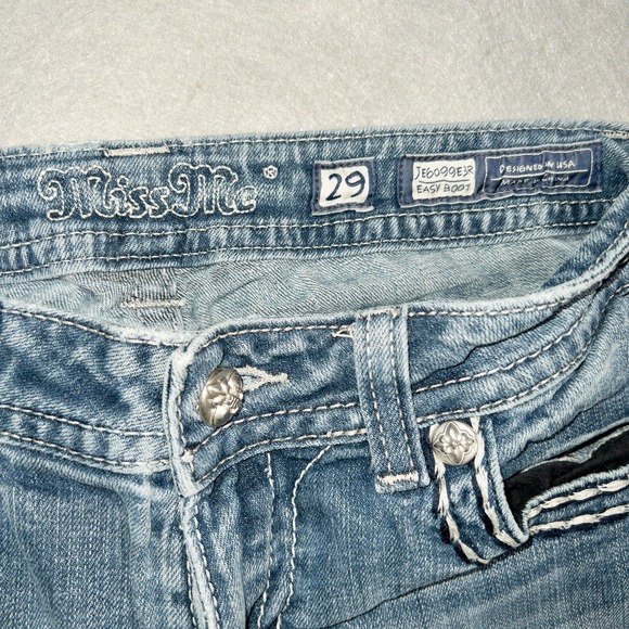 Miss Me Easy Boot Jeans Womens 29 Western Bling Embellished Buckle Exclusive - Picture 6 of 12